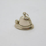 Sterling Silver Opening Helmet With Handcuffs Charm Pendant Vintage c1970s