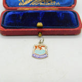 Sterling Silver and Enamel Travel Shield Charm Scarborough Vintage c1970