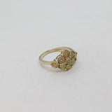Sterling Silver 1 Diamond Set Patterned Circles Dress Ring Modern c1990 Size P
