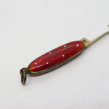 Edwardian Sterling Silver Red Enamel Miniature Button Hook Charm Antique