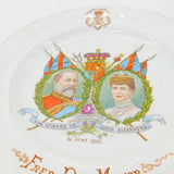 English China King Edward VII Coronation Collection Plate & Tea Cup 1902 Antique