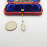 Sterling Silver Sky Blue Glass Drop Charm Pendant Vintage c1970
