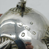Victorian Sterling Silver Dolphin Form Salt Cellar Antique 1862 Birmingham
