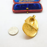 Gold Plate Egyptian Tutankhamun Death Mask Charm Pendant Vintage c1970