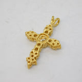 Sterling Silver Gilt & Paste Set Cross Pendant Vintage