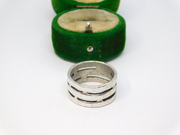 Sterling Silver Wide Triple Band Open Ring Vintage c1970 Size O