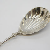 Victorian Sterling Silver Shell Bowl Regal Tea Caddy Spoon Antique London 1891