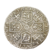 King George III Silver Shilling Coin Antique 1787 Fair/Fine Condition