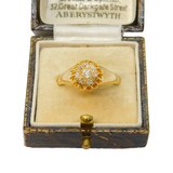 18ct Yellow Gold Diamond Set Daisy Cluster Ring Antique 1913 Birmingham