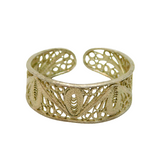 Sterling Silver Eastern Style Filigree Open Band Ring Vintage c1970 Size S