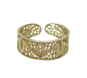 Sterling Silver Eastern Style Filigree Open Band Ring Vintage c1970 Size S