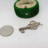 Sterling Silver 18th Birthday Key Charm Pendant Vintage c1970