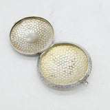 Arts & Crafts Planished Sterling Silver Makeup Compact Fob Antique Birmingham