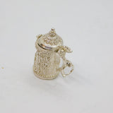 Sterling Silver Opening Beer Stein Form Charm Pendant Vintage c1970s