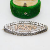 Victorian Gold & Sterling Silver Sweetheart Brooch Antique 1891 Birmingham