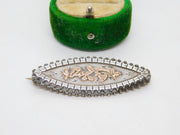 Victorian Gold & Sterling Silver Sweetheart Brooch Antique 1891 Birmingham