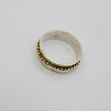 Sterling Silver Beaded Pattern Concave Band Dress Ring Vintage 1983 Size L 1/2