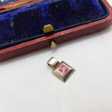 Sterling Silver and Pink Topaz Charm Pendant Vintage c1970