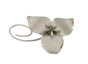 Sterling Silver Bond Boyd Stylised Trillium Flower Brooch Vintage c1990