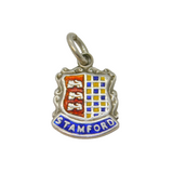 Sterling Silver Enamel Shield Stamford Souvenir Charm Pendant Vintage c1970