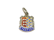 Sterling Silver Enamel Shield Stamford Souvenir Charm Pendant Vintage c1970