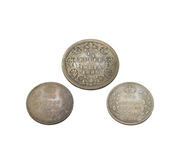 19th Century Collection of Indian Sterling Silver Coinage Antique c1900s