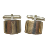 Sterling Silver Pair of Clean Pattern Gents Cufflinks Vintage c1970s
