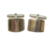 Sterling Silver Pair of Clean Pattern Gents Cufflinks Vintage c1970s
