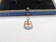 Sterling Silver & Enamel London Crest Charm Pendant Vintage c1970