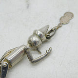 Unoaerre Italian Sterling Silver Large Articulated Dancer Pendant Vintage