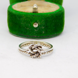 Sterling Silver Double Infinity Knot Twisted Band Ring Vintage c1970 Size L 1/2