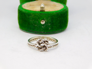 Sterling Silver Double Infinity Knot Twisted Band Ring Vintage c1970 Size L 1/2