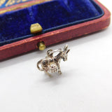 Sterling Silver Donkey with Baskets Charm Pendant Vintage c1970