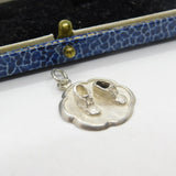Sterling Silver Little Child's Shoe or Footsteps Charm Pendant Vintage c1970