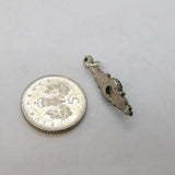 Sterling Silver Floral Labradorite Drop Charm Pendant Vintage c1970s