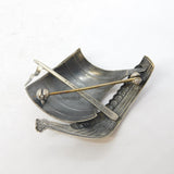 Frederik Thomsen Danish Sterling Silver Ship Brooch Antique c1920 Art Deco