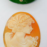 Carved Shell Cameo Female in Profile Vintage c1960
