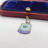 Sterling Silver and Coloured Enamel Travel Shield 'Glasgow' Charm Vintage c1970