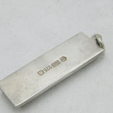 Sterling Silver Bullion Bar Ingot Pendant Vintage 1977 Sheffield