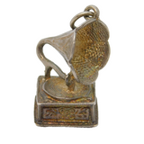 Sterling Silver Gramophone Charm Pendant Vintage c1970