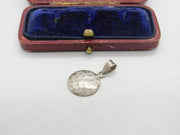 Sterling Silver Planished Circle Charm Pendant Vintage c1970