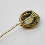 Victorian Rolled Gold & Citrine Set Floral Pattern Stick Pin Antique c1880s