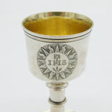 William IV Sterling Silver IHS Travelling Communion Chalice Antique 1835 London