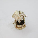 Sterling Silver Wishing Well With Bucket Charm Pendant Vintage c1970s