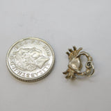 Sterling Silver Crab Charm Pendant Vintage c1970s