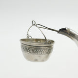 French 19th Century .950 Silver Leaf Pattern Spout Tea Strainer Antique c1880