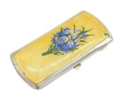 Austro-Hungarian .900 Standard Silver Floral Enamel Cigarette Case Antique c1880