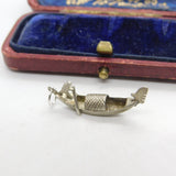 Sterling Silver Venetian Gondolier Charm Pendant Vintage c1970
