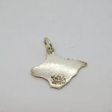 Sterling Silver Yellow Enamel Isle Of Wight Outline Charm Pendant Vintage c1970