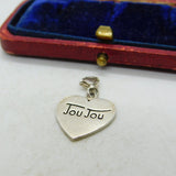 Sterling Silver 'Jou Jou' Heart Charm Pendant Vintage c1970